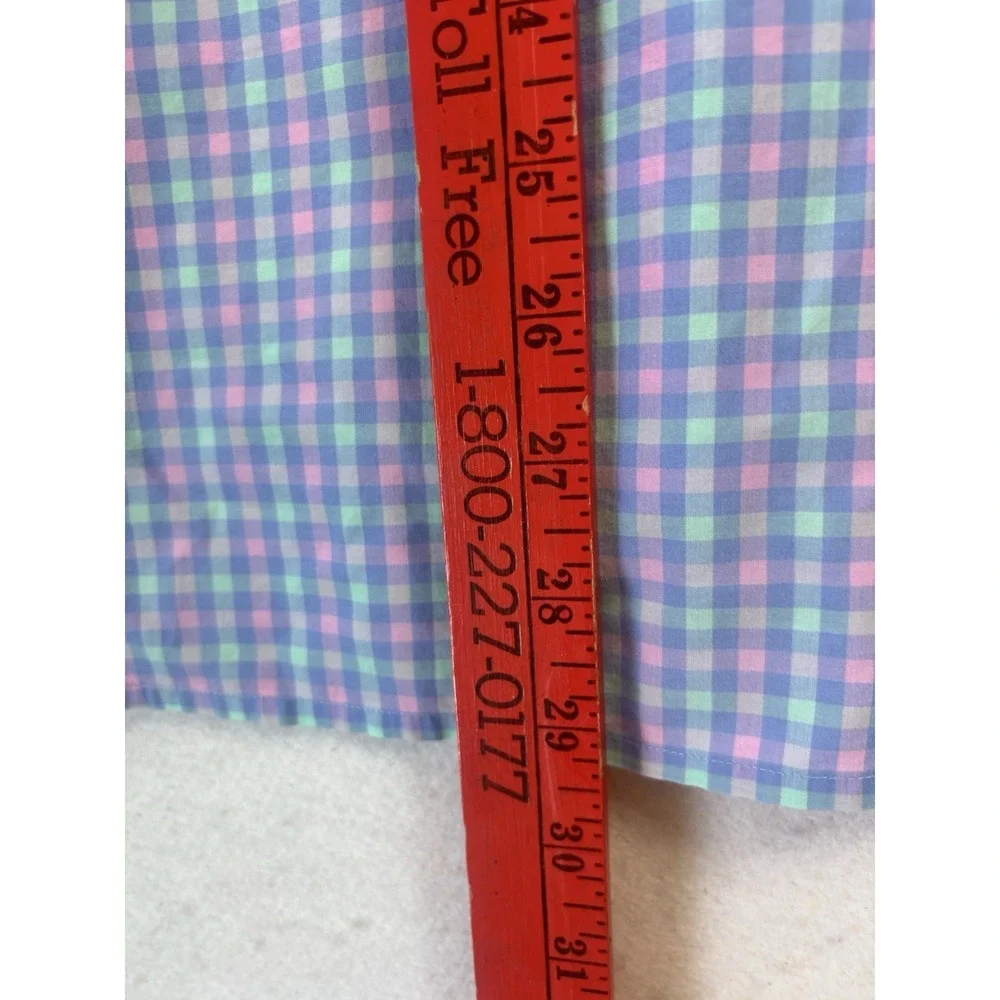Tommy Bahama Island Zone Shirt Mens Medium Check Flip Cuff Contrast Trim L/S Med